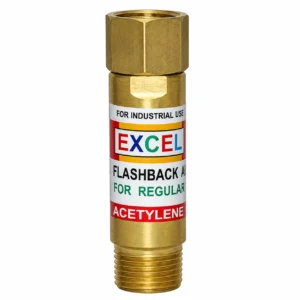 Excellent Enterprises Flashback Arrestor Acetylene FBA-A – Brass Body Sintered Filter Thermal Cut-Off Valve for Oxy-Acetylene Welding Cutting